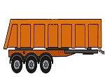 Orange tipper semitrailer
